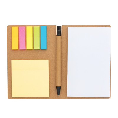 Kraft sticky notes A6 booklet with pen