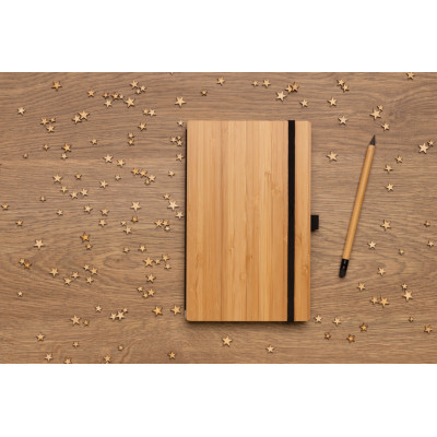 Bamboo notebook and infinity pencil set