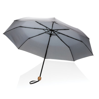 20.5" Impact AWARE™ RPET 190T Pongee bamboo mini umbrella