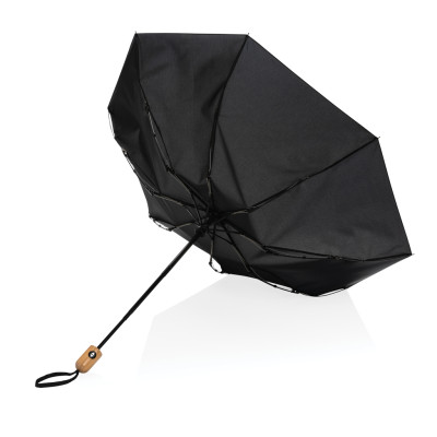 21" Impact AWARE™ RPET 190T bamboo auto open/close umbrella