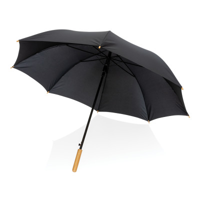 27" Impact AWARE™ RPET 190T auto open bamboo umbrella