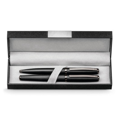 IMPERIO. Metal rollerball and ballpoint set with twist mechanism