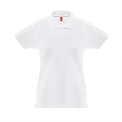 THC MONACO WOMEN WH. Women's short-sleeved polo shirt in carded cotton