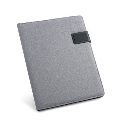 RIORDAN. A4 folder in imitation linen and PU. Lined sheets