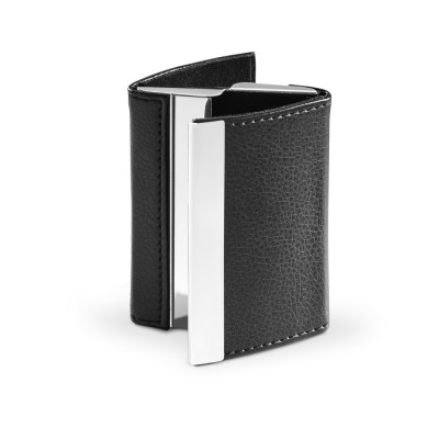 LONE. Double card holder in metal and PU