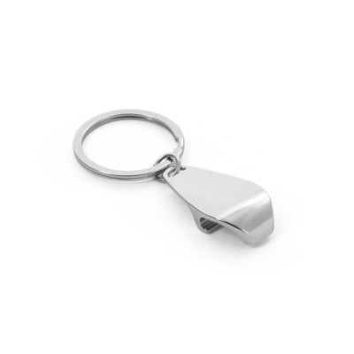 HELLI. Metal keyring with bottle opener