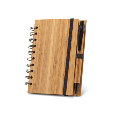 DICKENS A5. B6 spiral notebook in bamboo with recycled paper