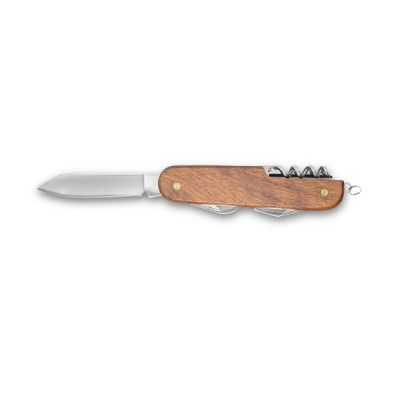 BELPIANO. Multifunction pocket knife in stainless steel and wood