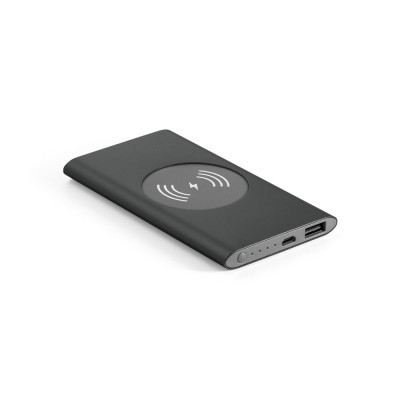 CASSINI. Aluminium portable battery and wireless charger 4'000 mAh