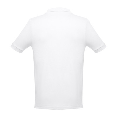 THC ADAM WH. Men's short-sleeved cotton piqué polo shirt. White