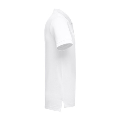 THC ADAM WH. Men's short-sleeved cotton piqué polo shirt. White