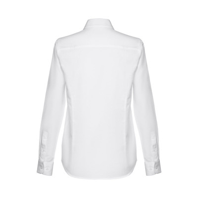 THC TOKYO WOMEN WH. Women's long-sleeved oxford shirt with pearl coloured buttons. White