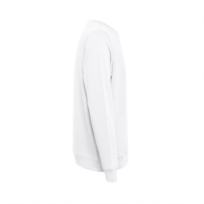 THC COLOMBO WH. Unisex sweatshirt in Italian with ribbed collar, cuffs and waistband. White