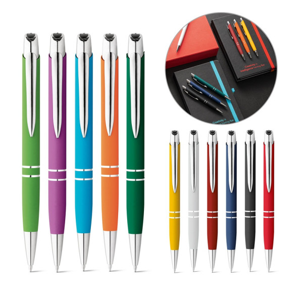 MARIETA SOFT. Aluminium ball pen with clip