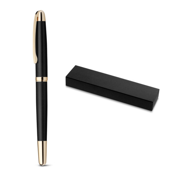 EZEKIEL ROLLER. Metal rollerball with gold trim