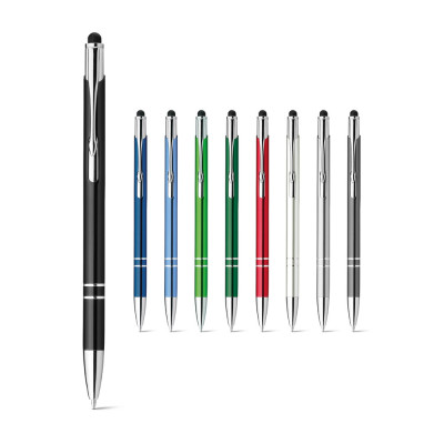 GALBA. Aluminium ball pen with touch tip and clip