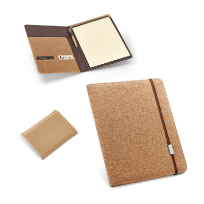 SERPA. A4 cork folder with a block of plain sheets