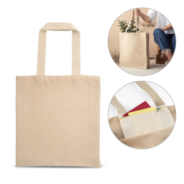 PADOVA. Juco bag (275 g/m²) with inner pocket in 100% cotton (120 g/m²)