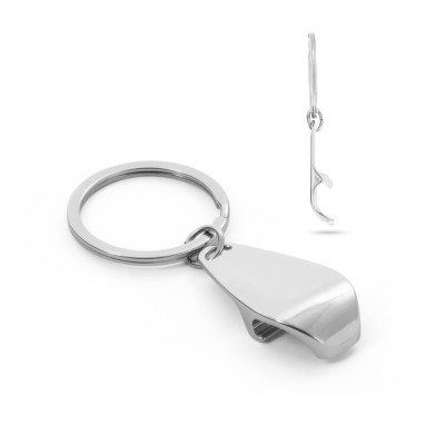 HELLI. Metal keyring with bottle opener