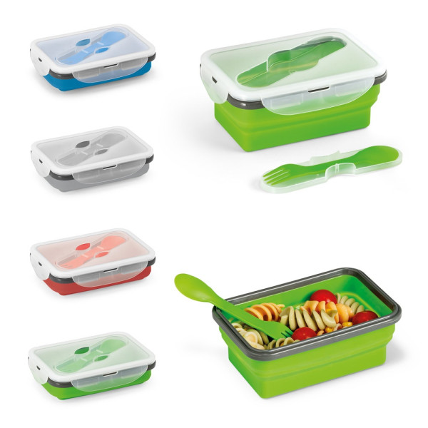 SAFFRON. Lunch Box. Retractable hermetic box in silicone and PP 640 mL