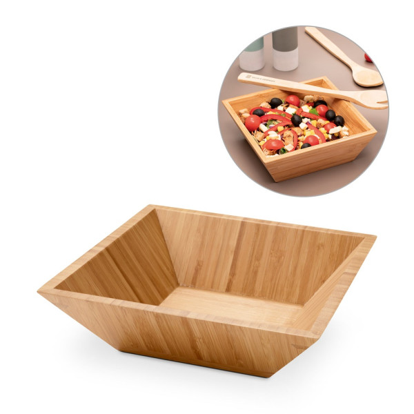 PEPPER. Square bamboo salad bowl