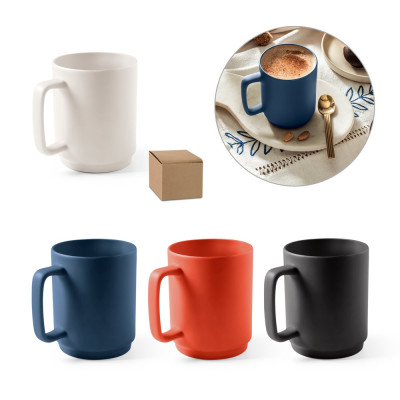 MIGHTY. Ceramic mug with cylindrical body 330 mL