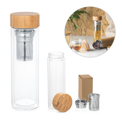 MAKAROVA. Borosilicate glass bottle with infusers 490 mL