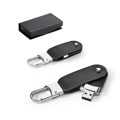 BRAGG 8GB. 8GB PU USB memory with carabiner clip