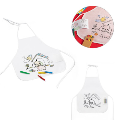 NILO. Children's apron for colouring in non-woven (80 g/m²)