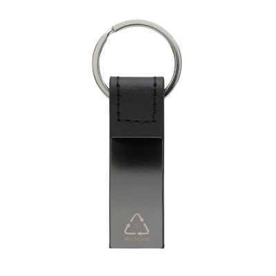 Luxury PU keychain RCS recycled zinc alloy