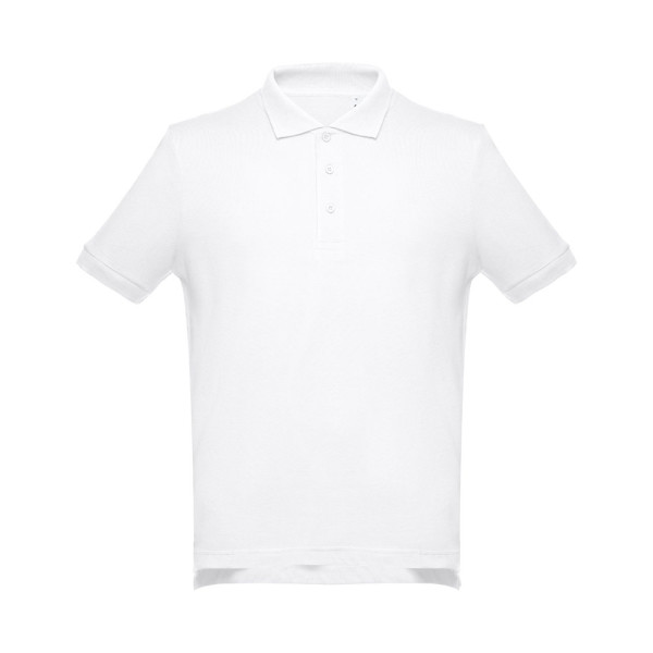 THC ADAM WH. Men's short-sleeved cotton piqué polo shirt. White