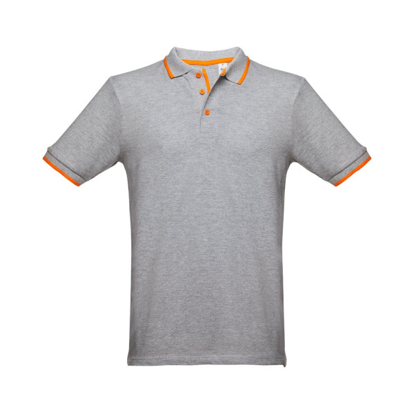 THC ROME. Men's Polo Shirt with contrast colour trim and buttons