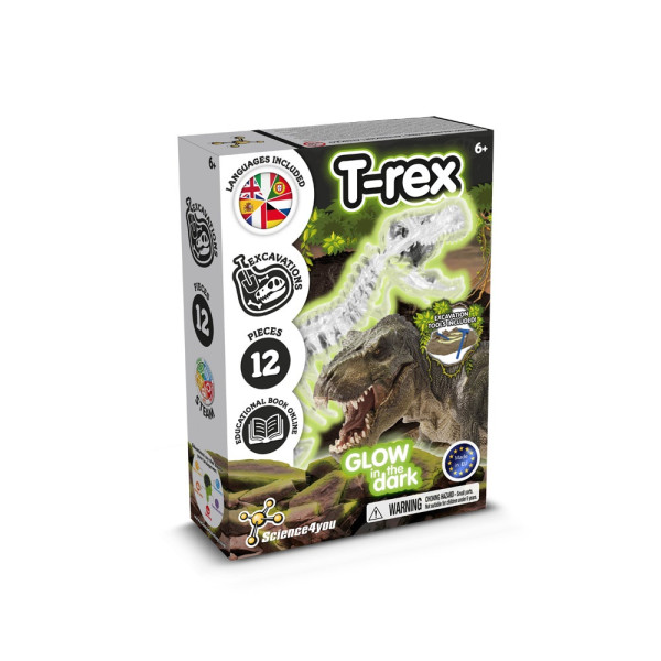 Mokomasis žaidimas „T-Rex fosilijų kasimo rinkinys“, su kraft maišeliu (115 g/m²)