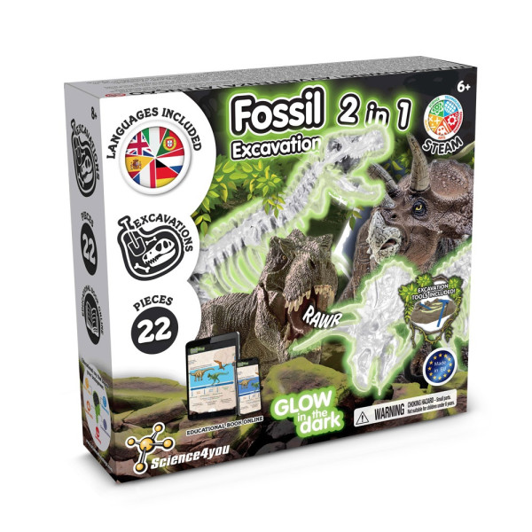 2 in 1 Fossil Excavation Kit III. Educational game supplied with a kraft paper gift bag (115 g/m²)