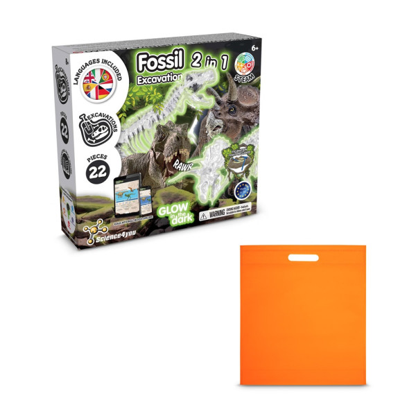 2 in 1 Fossil Excavation Kit IV. Educational game supplied with a non-woven gift bag (80 g/m²)