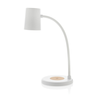 Zenara RCS recycled plastic and cork 15W wireless desk lamp