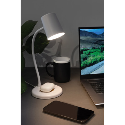 Zenara RCS recycled plastic and cork 15W wireless desk lamp