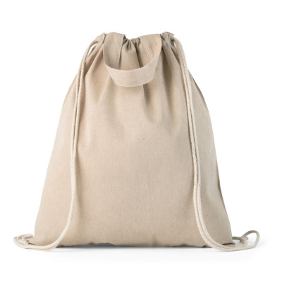 RISSANI. Drawstring backpack bag in recycled cotton (140 g/m²)