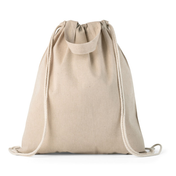 RISSANI. Drawstring backpack bag in recycled cotton (140 g/m²)