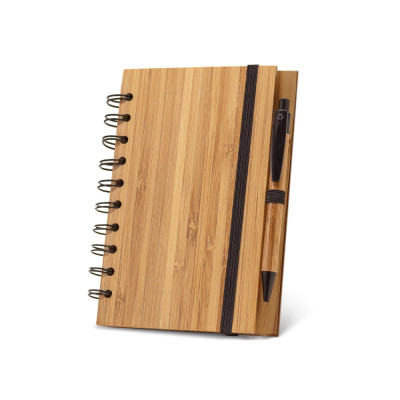 DICKENS A5. B6 spiral notebook in bamboo with recycled paper