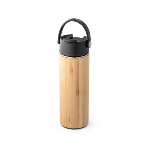 LAVER. Thermos bottle in bamboo, stainless steel and PP 440 mL