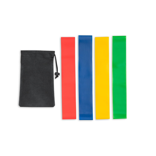 BURPEE. Set of elasticated resistance bands with non-woven pouch