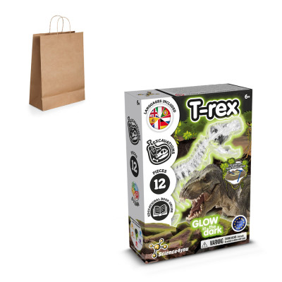 Mokomasis žaidimas „T-Rex fosilijų kasimo rinkinys“, su kraft maišeliu (115 g/m²)