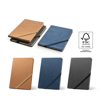 HUXLEY. A5 notebook with lined pages FSC™ ivory colour