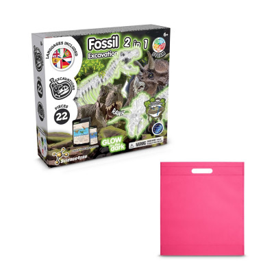 2 in 1 Fossil Excavation Kit IV. Educational game supplied with a non-woven gift bag (80 g/m²)