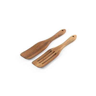 BATALI. Set of two cutlery sets in acacia wood