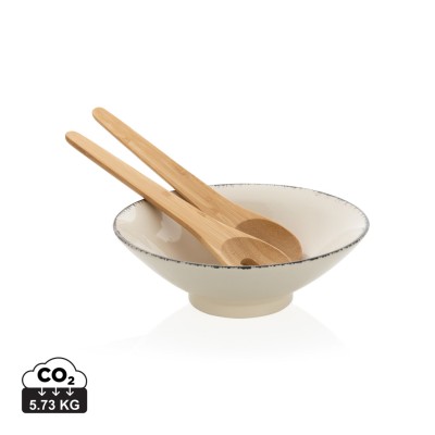 Ukiyo salad bowl with bamboo salad server