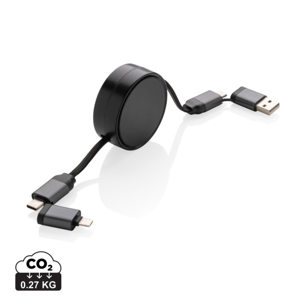 Terra RCS recycled aluminium retractable 6 in 1 cable