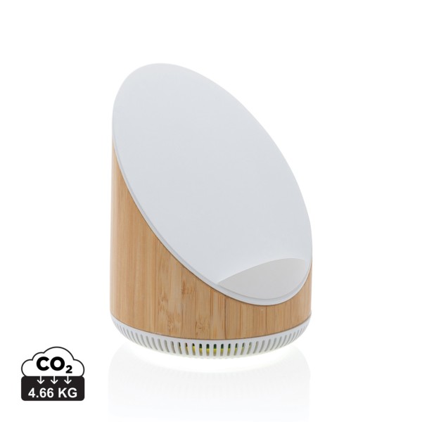 Ovate bamboo 5W speaker with 15W wireless charger