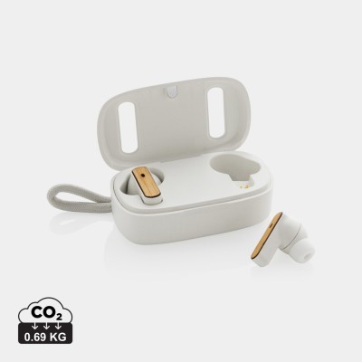 RCS recycled plastic & bamboo TWS earbuds